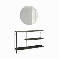 Consolle Vaprio, Tavolo multiuso, Mobiletto d'appoggio, Scrivania da corridoio, 120x30 h80 cm, Ardesia