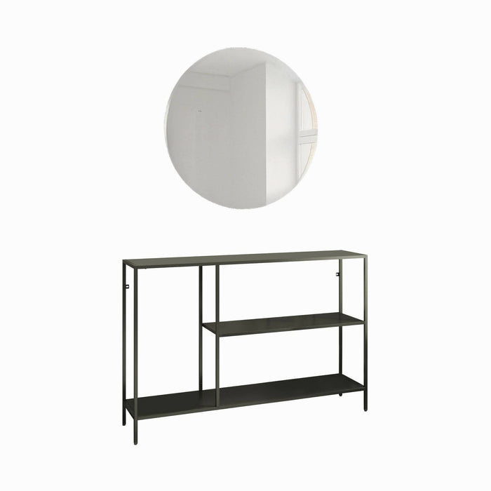 Consolle Vaprio, Tavolo multiuso, Mobiletto d'appoggio, Scrivania da corridoio, 120x30 h80 cm, Ardesia