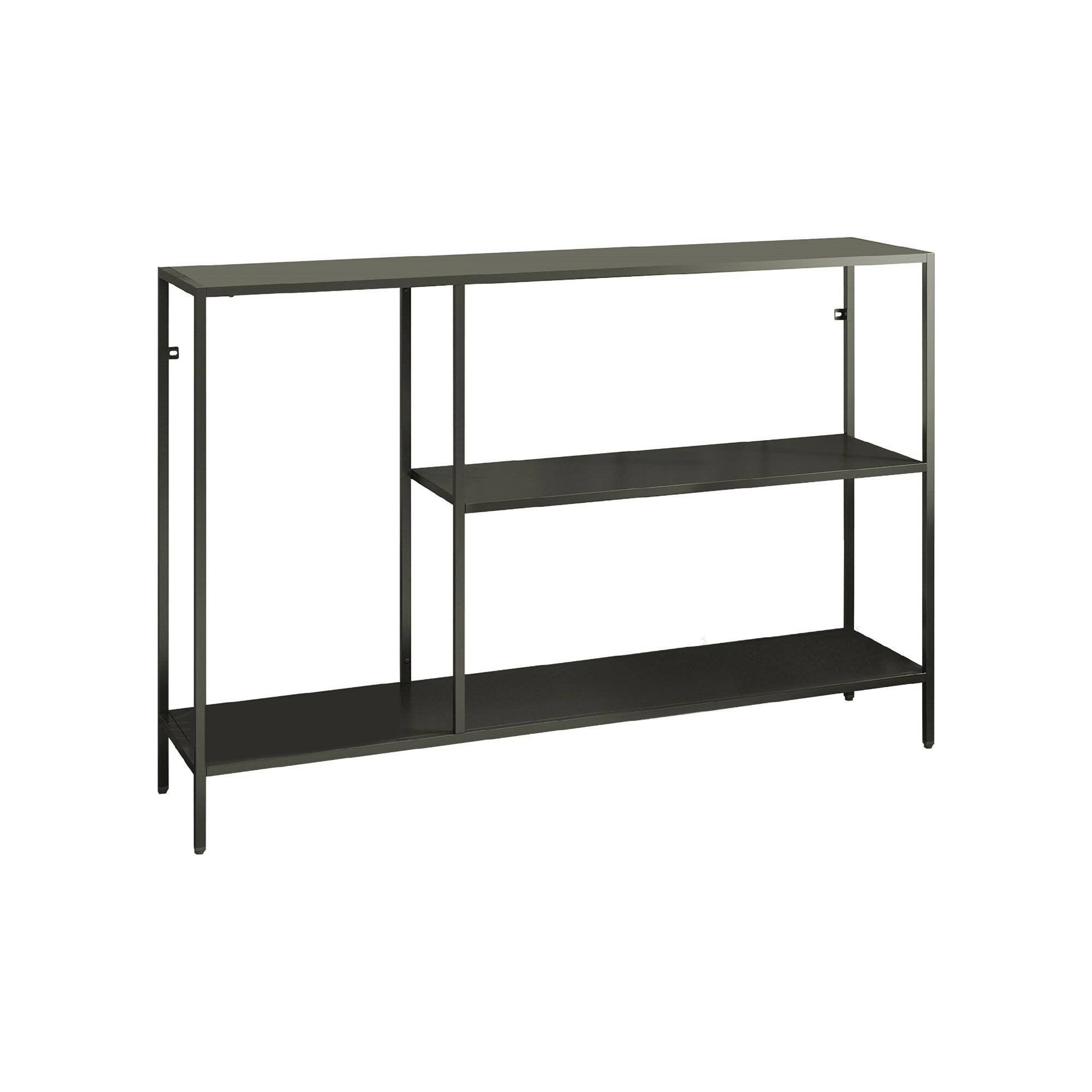 Consolle Vaprio, Tavolo multiuso, Mobiletto d'appoggio, Scrivania da corridoio, 120x30 h80 cm, Ardesia