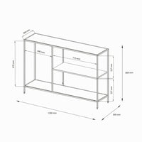 Consolle Vaprio, Tavolo multiuso, Mobiletto d'appoggio, Scrivania da corridoio, 120x30 h80 cm, Panna
