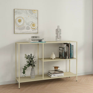 Consolle Vaprio, Tavolo multiuso, Mobiletto d'appoggio, Scrivania da corridoio, 120x30 h80 cm, Panna