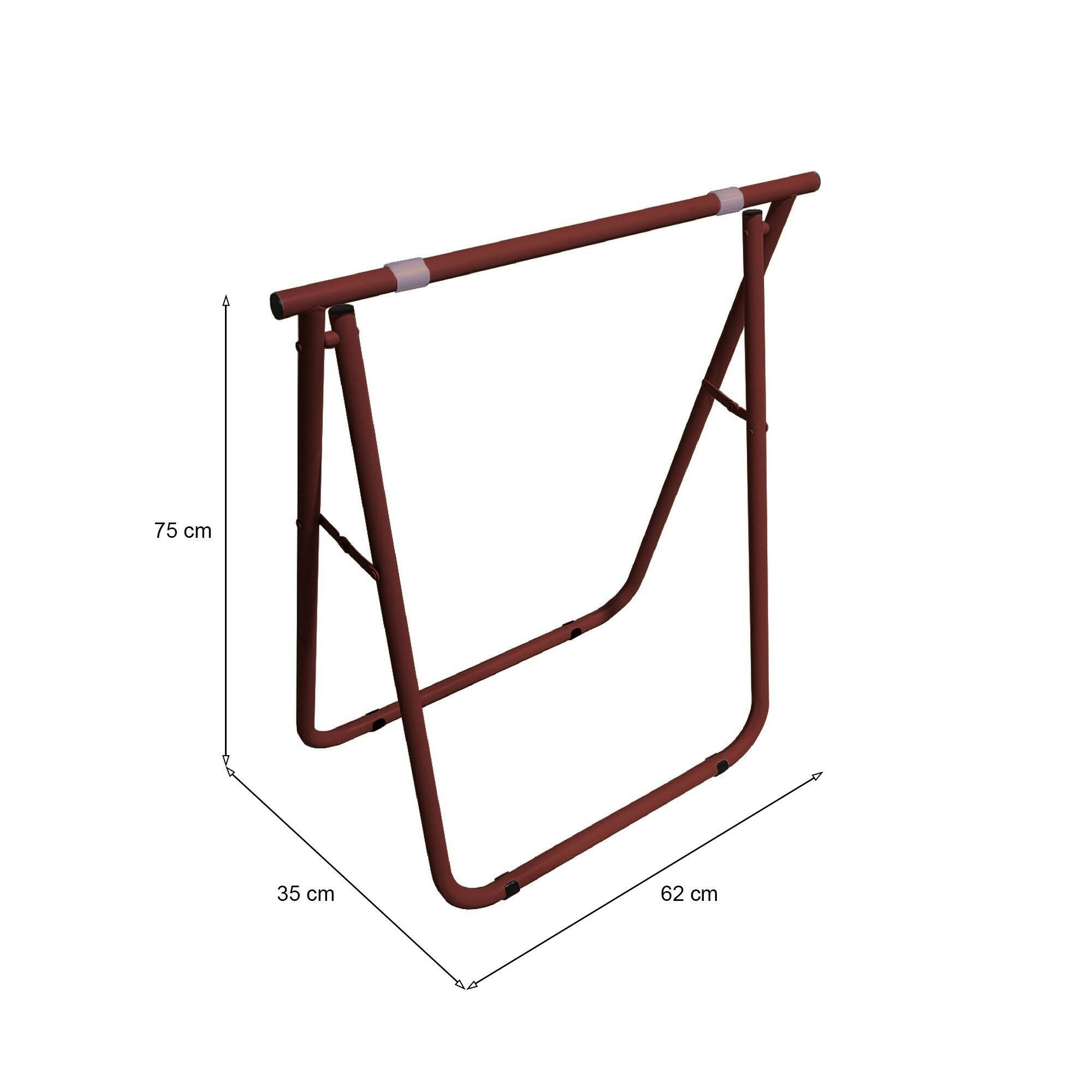 Cavalletto Osimo, Complemento d'arredo, Articolo decorativo, Accessorio d'arredo, 62x35 h75 cm, Rosso