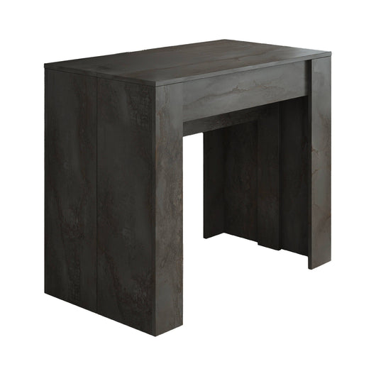 Consolle allungabile Vaelis, trasformabile in tavolo da pranzo, salvaspazio ed estensibile fino a 237 cm, 90-237x76,6x90 cm, Antracite