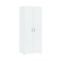 Guardaroba 2 ante Malvito, Mobile camera da letto, Cabina armadio portabiti, Armadio appendiabiti, 74x52 h179 cm, Bianco