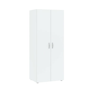 Guardaroba 2 ante Malvito, Mobile camera da letto, Cabina armadio portabiti, Armadio appendiabiti, 74x52 h179 cm, Bianco