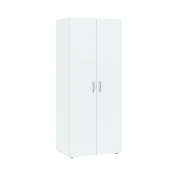 Guardaroba 2 ante Malvito, Mobile camera da letto, Cabina armadio portabiti, Armadio appendiabiti, 74x52 h179 cm, Bianco