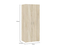 Guardaroba 2 ante Malvito, Mobile camera da letto, Cabina armadio portabiti, Armadio appendiabiti, 74x52 h179 cm, Rovere