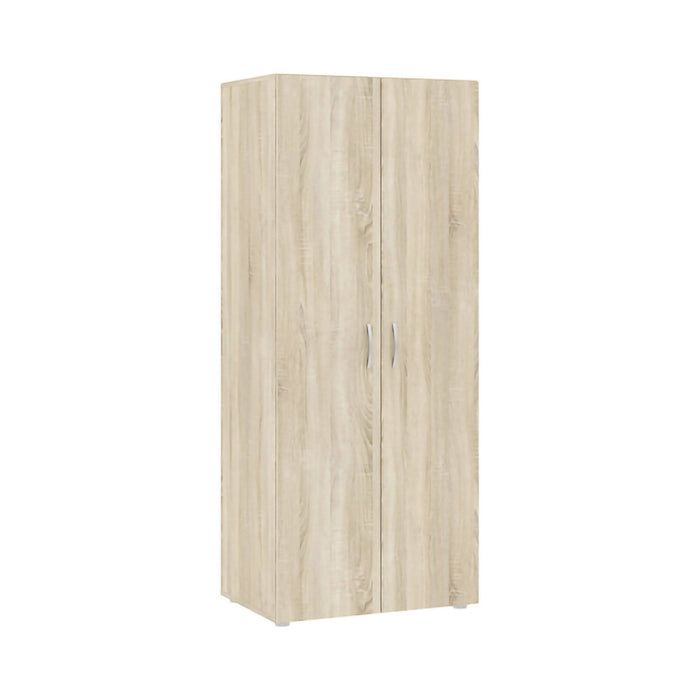 Guardaroba 2 ante Malvito, Mobile camera da letto, Cabina armadio portabiti, Armadio appendiabiti, 74x52 h179 cm, Rovere