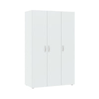 Guardaroba 3 ante Pettineo, Mobile camera da letto, Cabina armadio portabiti, Armadio appendiabiti, 111x52 h179 cm, Bianco