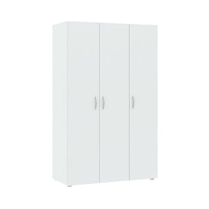 Guardaroba 3 ante Pettineo, Mobile camera da letto, Cabina armadio portabiti, Armadio appendiabiti, 111x52 h179 cm, Bianco