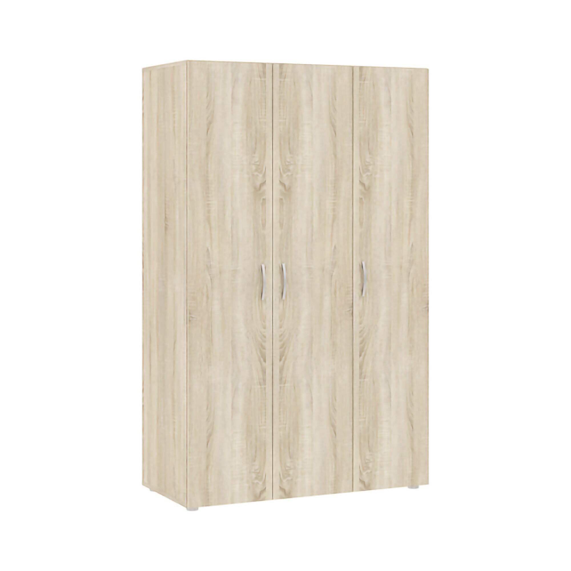 Guardaroba 3 ante Pettineo, Mobile camera da letto, Cabina armadio portabiti, Armadio appendiabiti, 111x52 h179 cm, Rovere