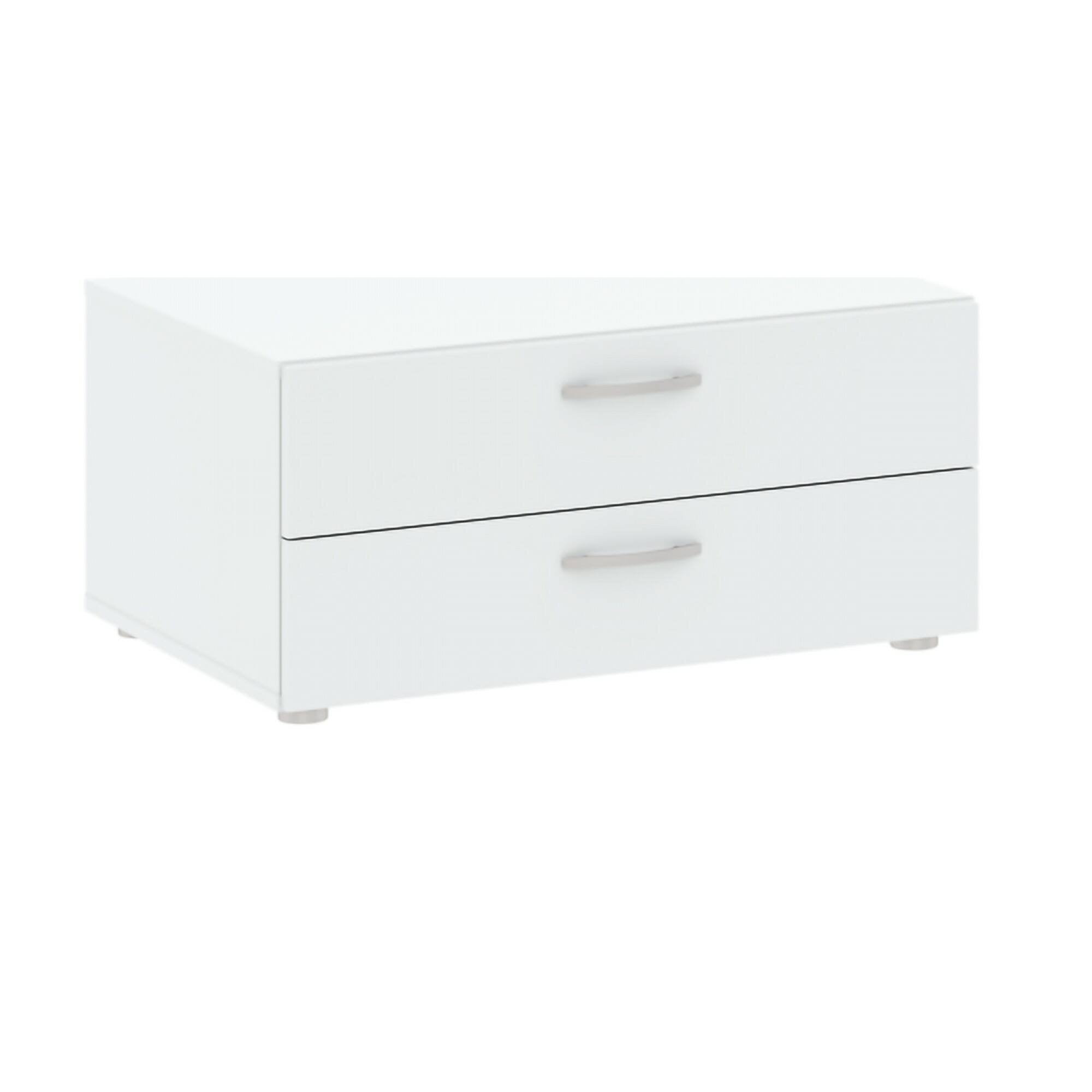 Cassettiera Piatto, Settimino multiuso, Comò camera da letto, Mobile con cassetti, 74x52 h35 cm, Bianco