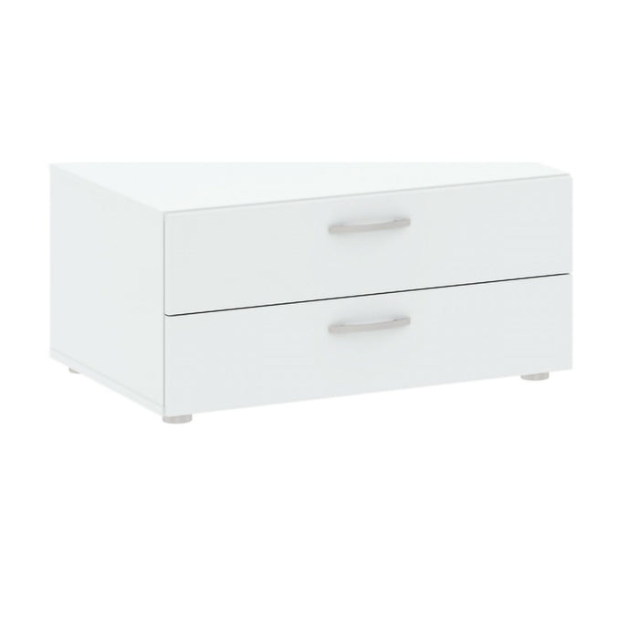 Cassettiera Piatto, Settimino multiuso, Comò camera da letto, Mobile con cassetti, 74x52 h35 cm, Bianco