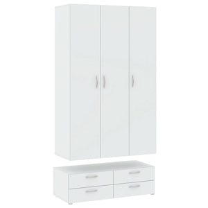 Guardaroba 3 ante Randazzo, Mobile camera da letto, Cabina armadio portabiti, Armadio appendiabiti, 111x52 h214 cm, Bianco