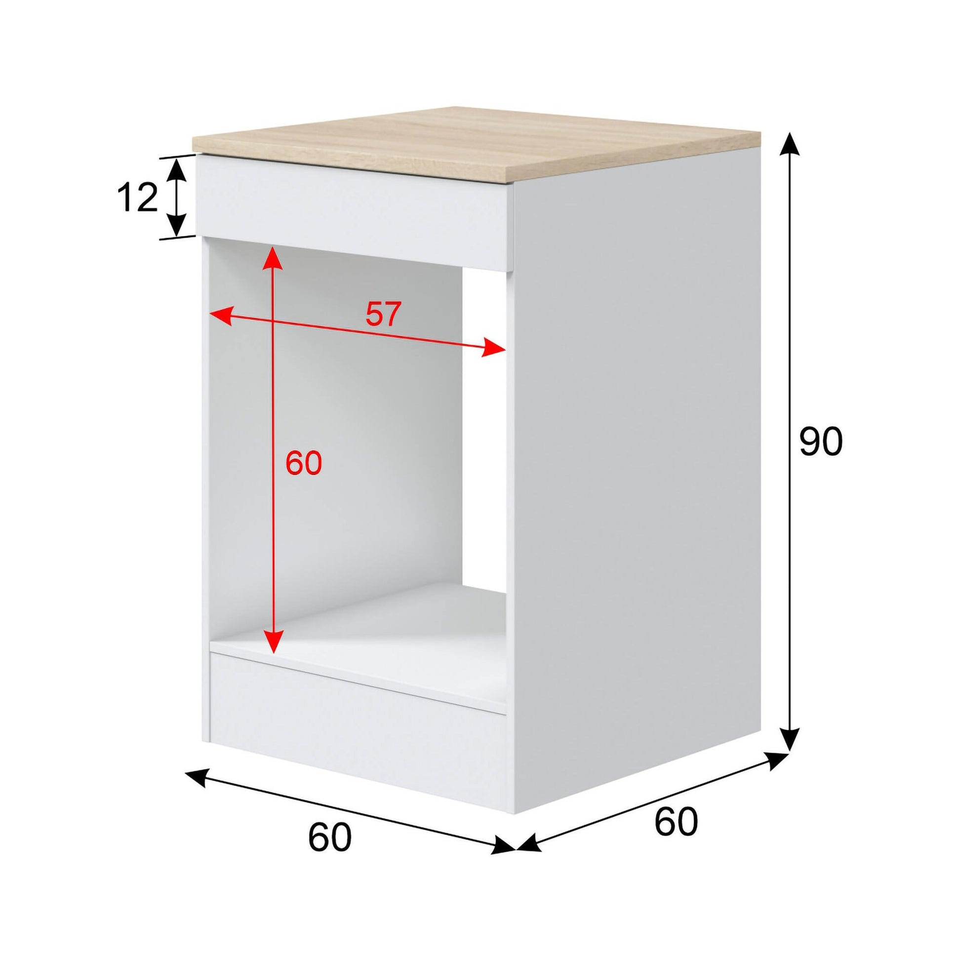 Mobile da Cucina Lunea, Dispensa da Cucina un Vano, 60x60x90h cm Bianco