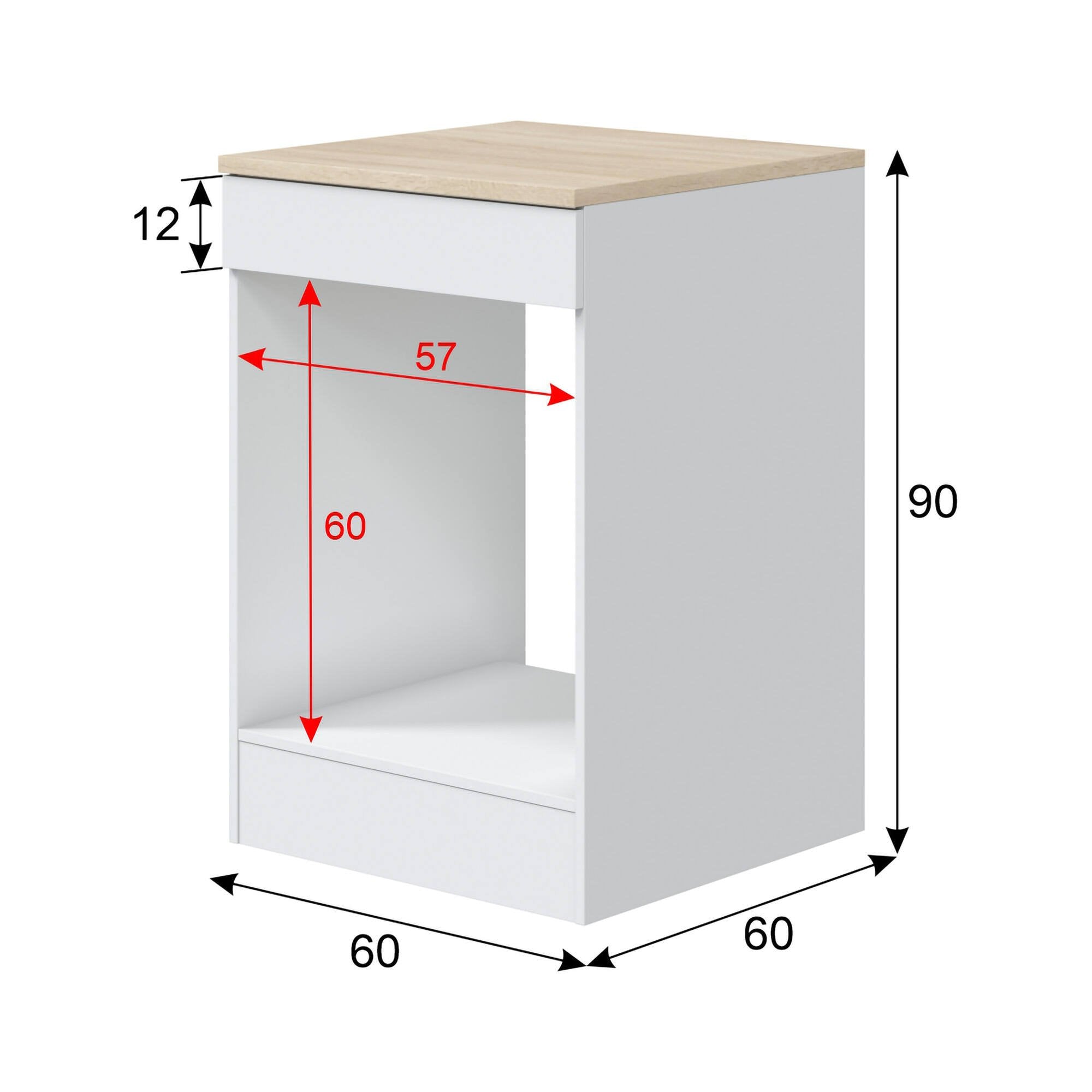 Mobile da Cucina Lunea, Dispensa da Cucina un Vano, 60x60x90h cm Bianco