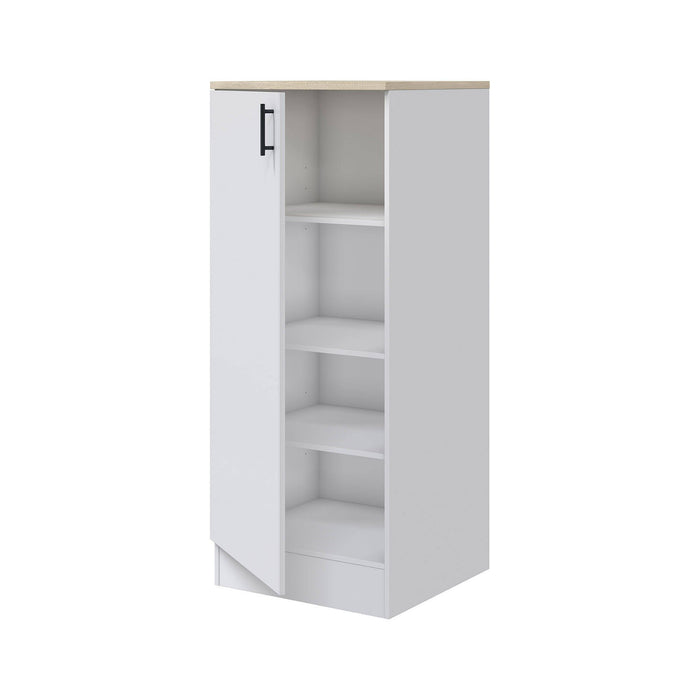Mobile alto 1 anta Aveny, Colonna cucina, Modulo dispensa verticale, Mobile verticale compatto, 60x60 h148 cm, Bianco e Rovere