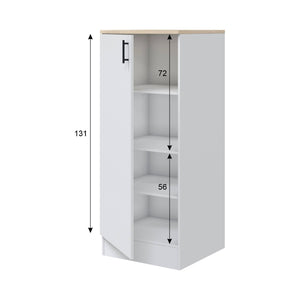 Mobile alto 1 anta Aveny, Colonna cucina, Modulo dispensa verticale, Mobile verticale compatto, 60x60 h148 cm, Bianco e Rovere