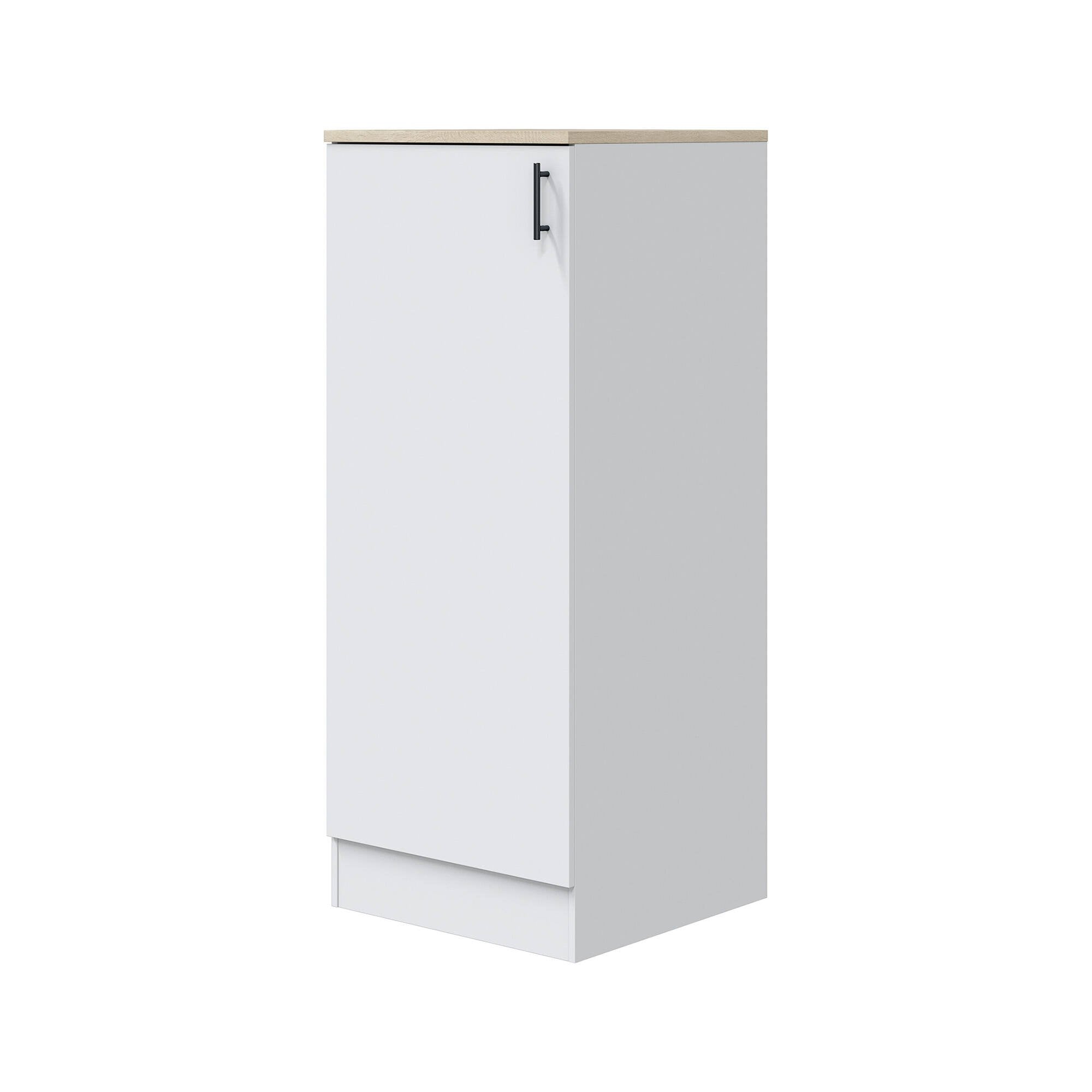 Mobile alto 1 anta Aveny, Colonna cucina, Modulo dispensa verticale, Mobile verticale compatto, 60x60 h148 cm, Bianco e Rovere