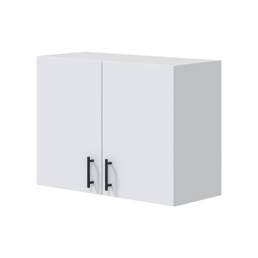 Mobile pensile 2 ante Thyra, Armadietto sospeso, Mobiletto a muro, Armadio ausiliario multifunzione, 80x34 h59 cm, Bianco