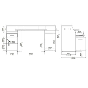 Scrivania Zennithor, tavolo da lavoro dotato di 1 anta e 1 cassetto, ideale per ufficio e gaming, 171x62 h89 cm, Grigio