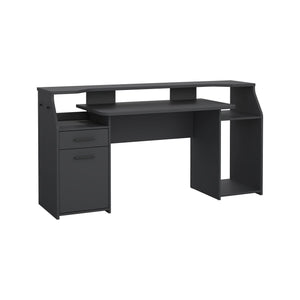 Scrivania Zennithor, tavolo da lavoro dotato di 1 anta e 1 cassetto, ideale per ufficio e gaming, 171x62 h89 cm, Grigio