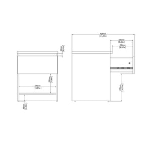 Comodino Solantra, comò basso con 1 cassetto, tavolino da notte compatto e funzionale, 40x40 h50 cm, Beige