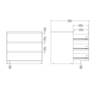 Cassettiera Vistara, settimino multiuso con 3 cassetti, comò elegante per camera da letto, 77x50 h70 cm, Beige