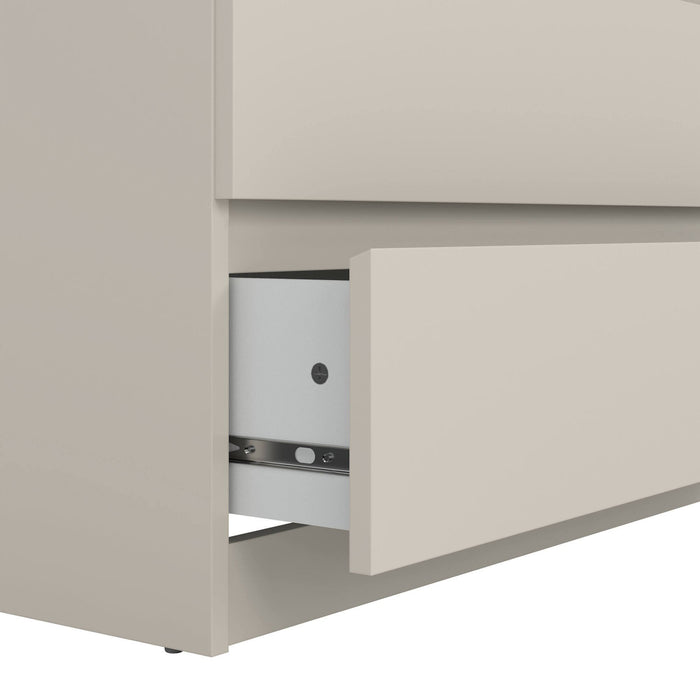 Cassettiera Nyvantis, settimino multiuso con 5 cassetti, comò elegante per camera da letto, 77x50 h111 cm, Beige