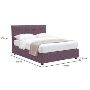 Ripon, Letto Singolo Sfoderabile Made in Italy, Viola Lilla