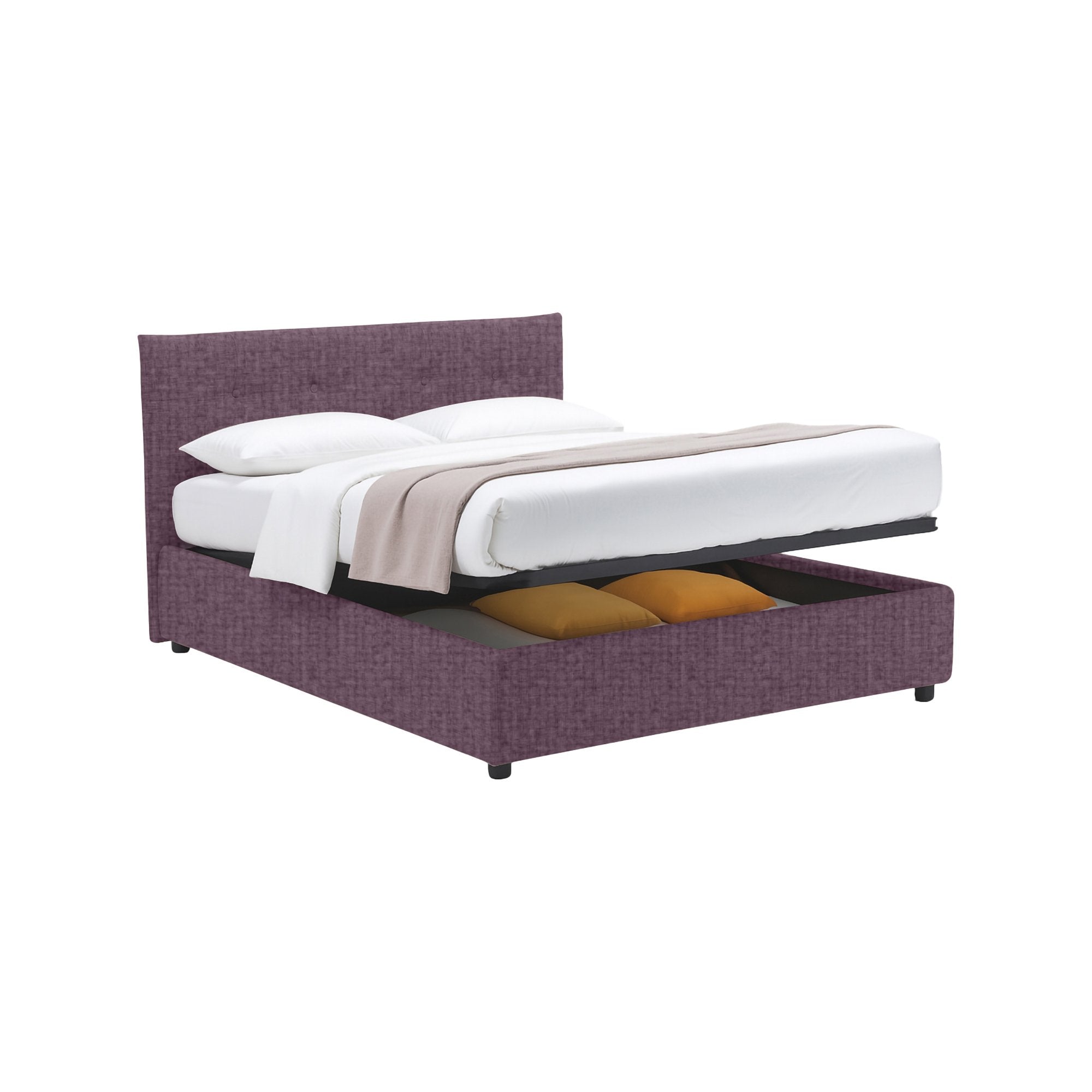 Chichester, Letto Singolo Sfoderabile Made in Italy, Viola Lilla