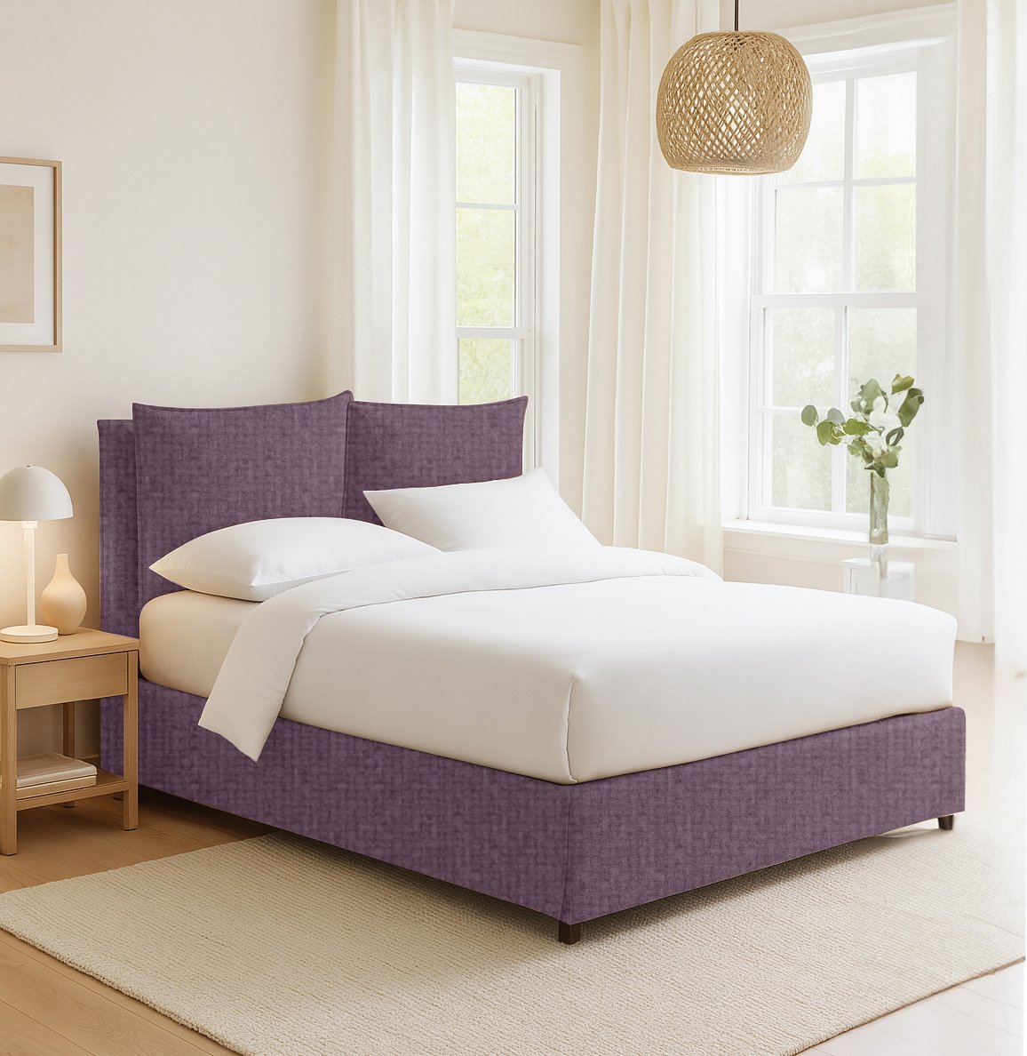 Penrith, Letto Singolo Sfoderabile Made in Italy, Viola Lilla