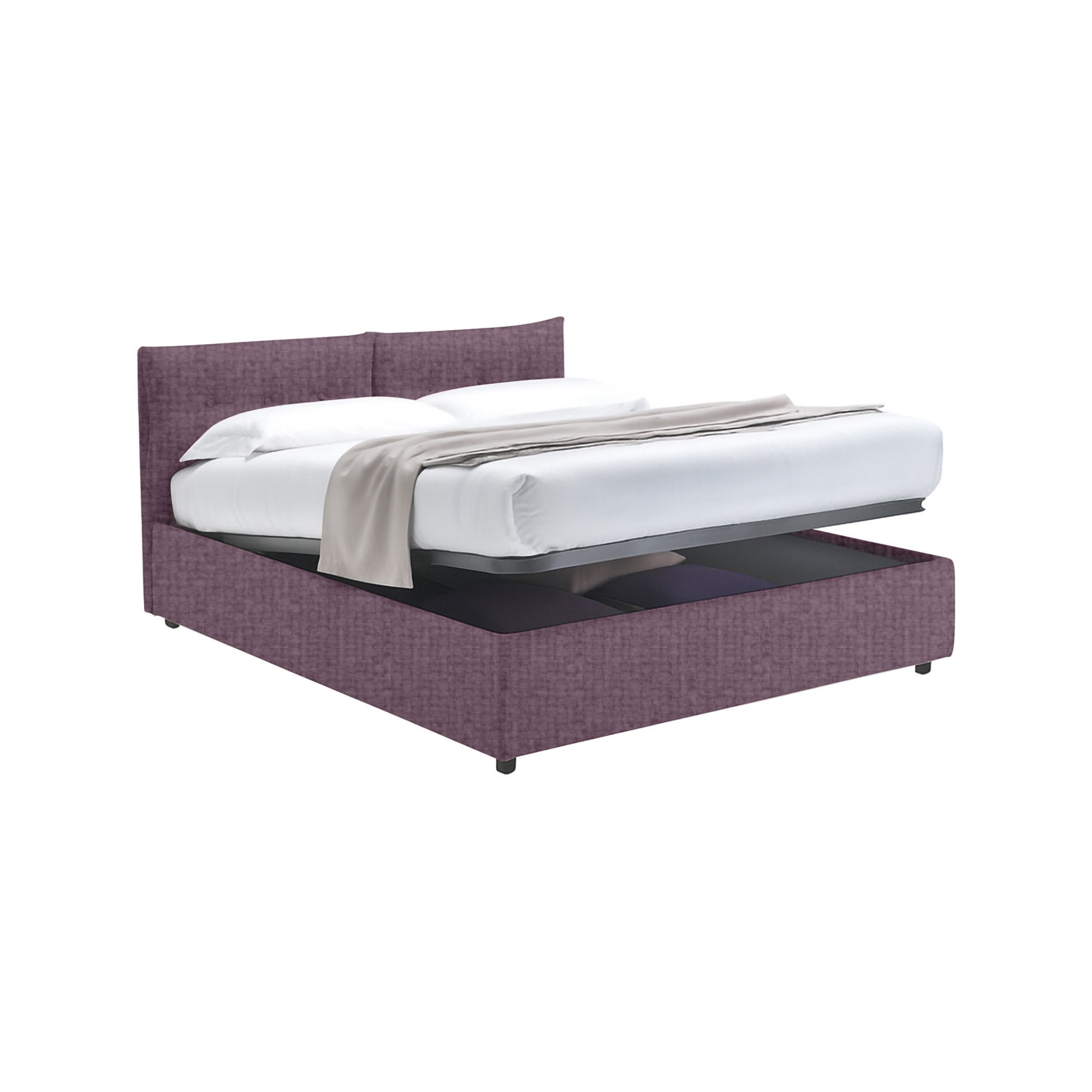 Truro, Letto Singolo Sfoderabile Made in Italy, Viola Lilla