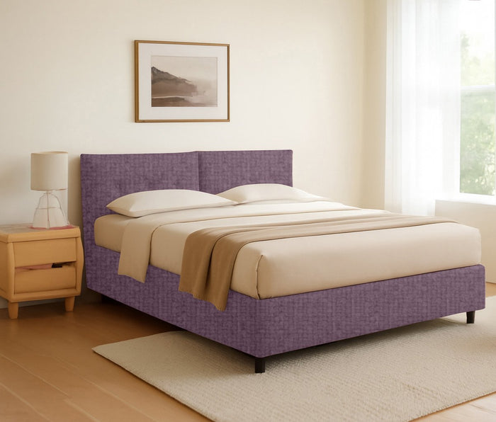 Truro, Letto Singolo Sfoderabile Made in Italy, Viola Lilla
