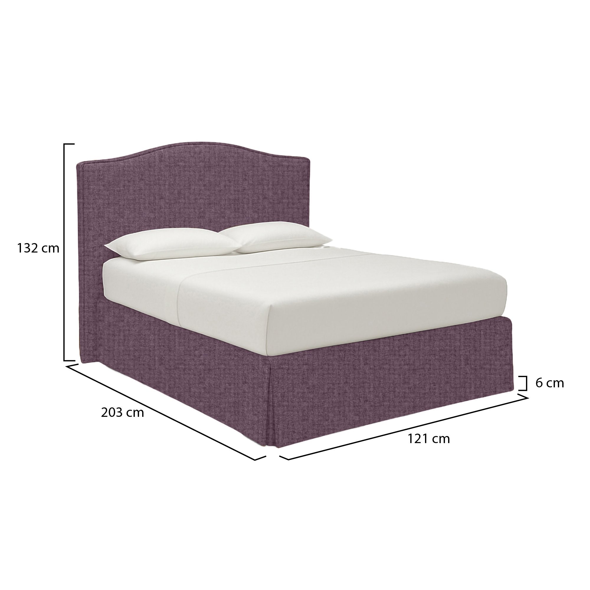 Eccles, Letto Singolo Sfoderabile Made in Italy, Viola Lilla