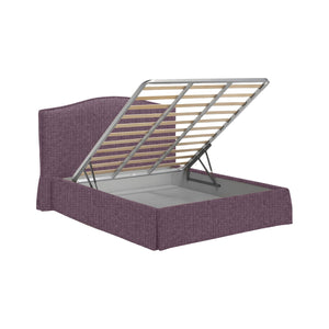 Bebington, Letto Matrimoniale Sfoderabile Made in Italy, Viola Lilla