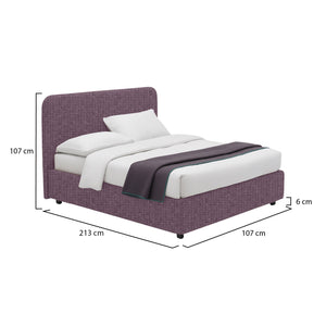 Slough, Letto Singolo Sfoderabile Made in Italy, Viola Lilla