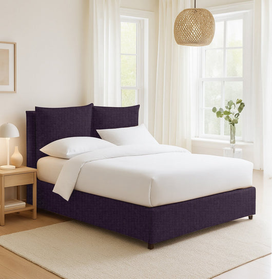 Formby, Letto Matrimoniale Sfoderabile Made in Italy, Viola