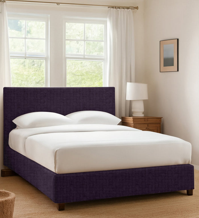 Worthing, Letto Matrimoniale Sfoderabile Made in Italy, Viola