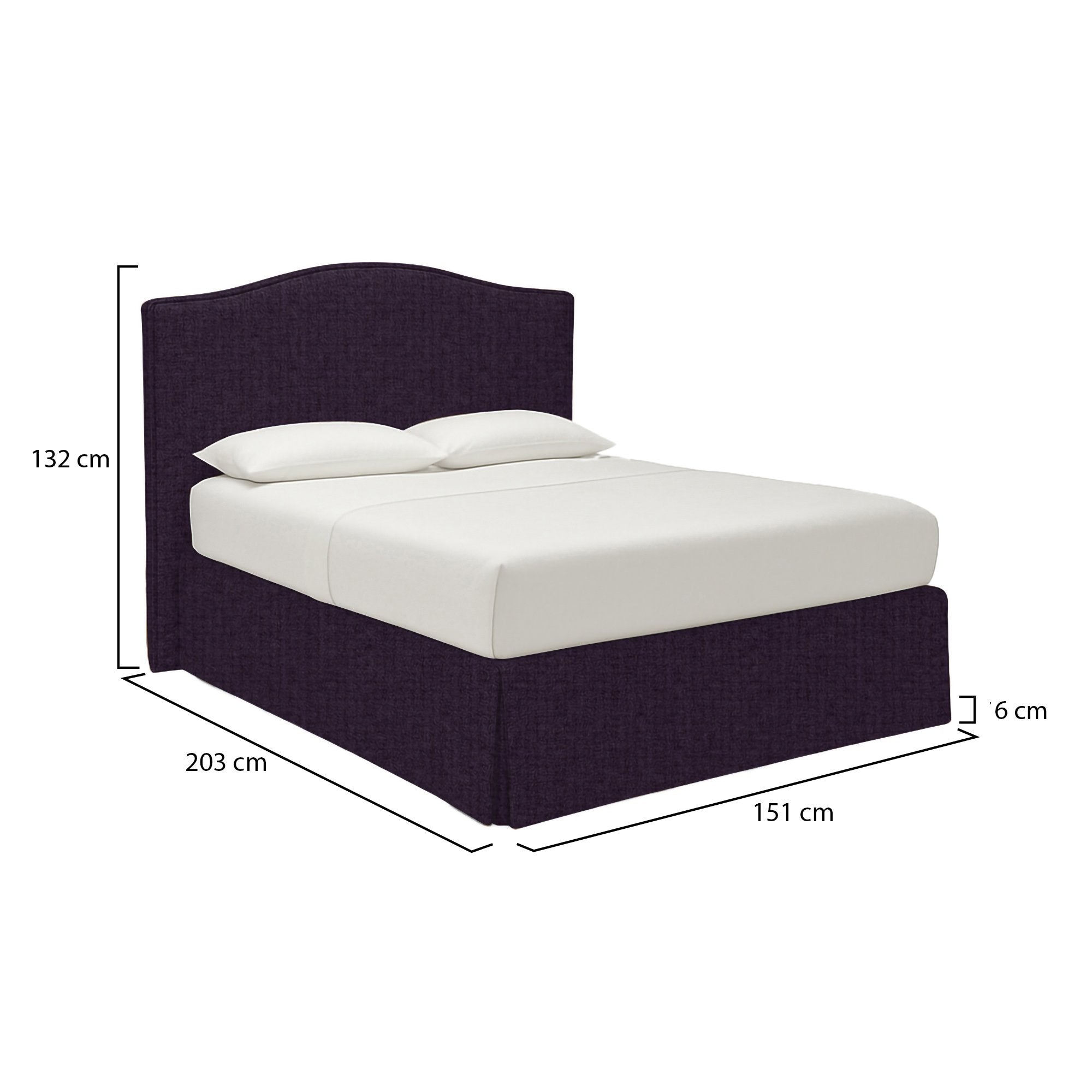 Blyth, Letto Piazza e Mezza Sfoderabile Made in Italy, Viola