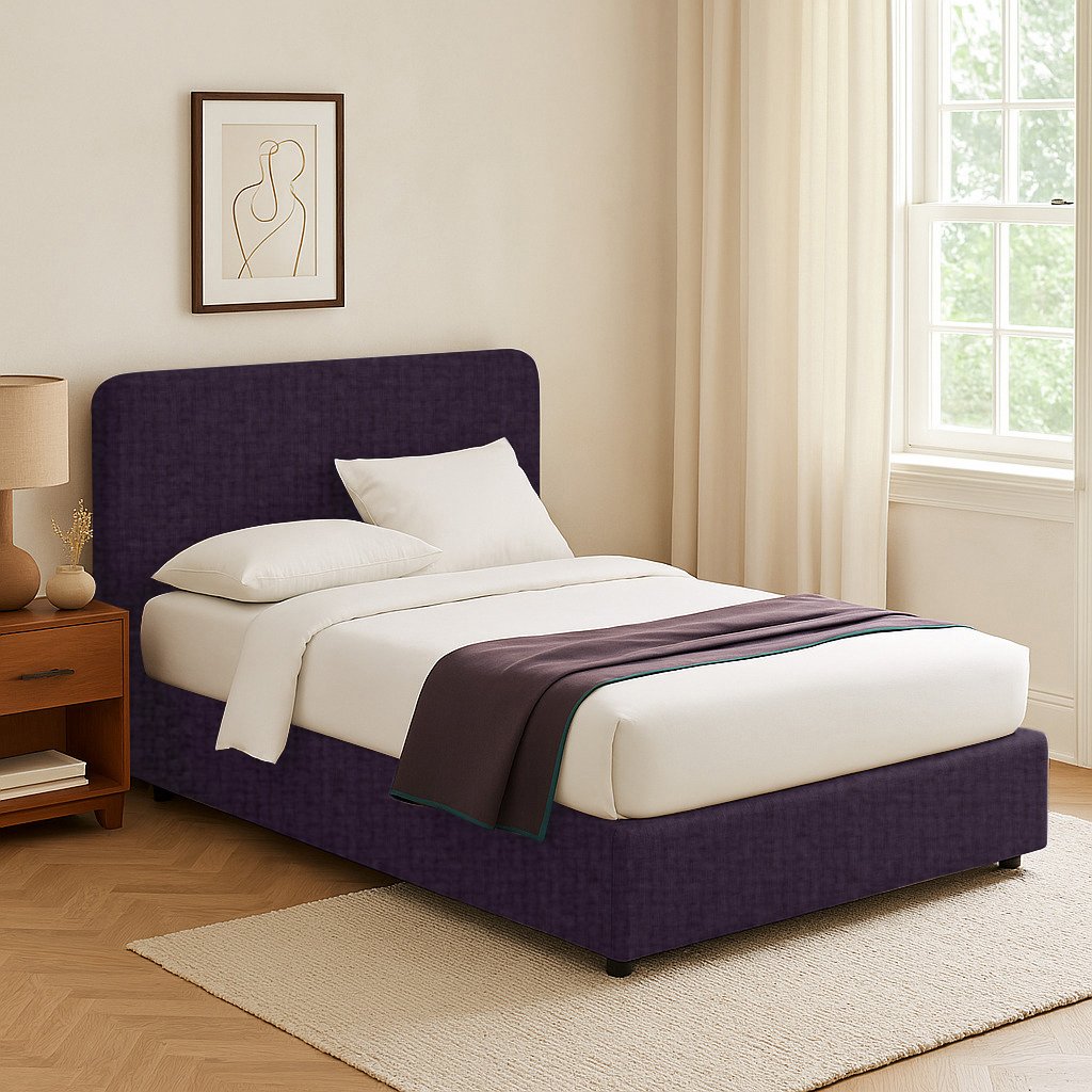 Slough, Letto Singolo Sfoderabile Made in Italy, Viola