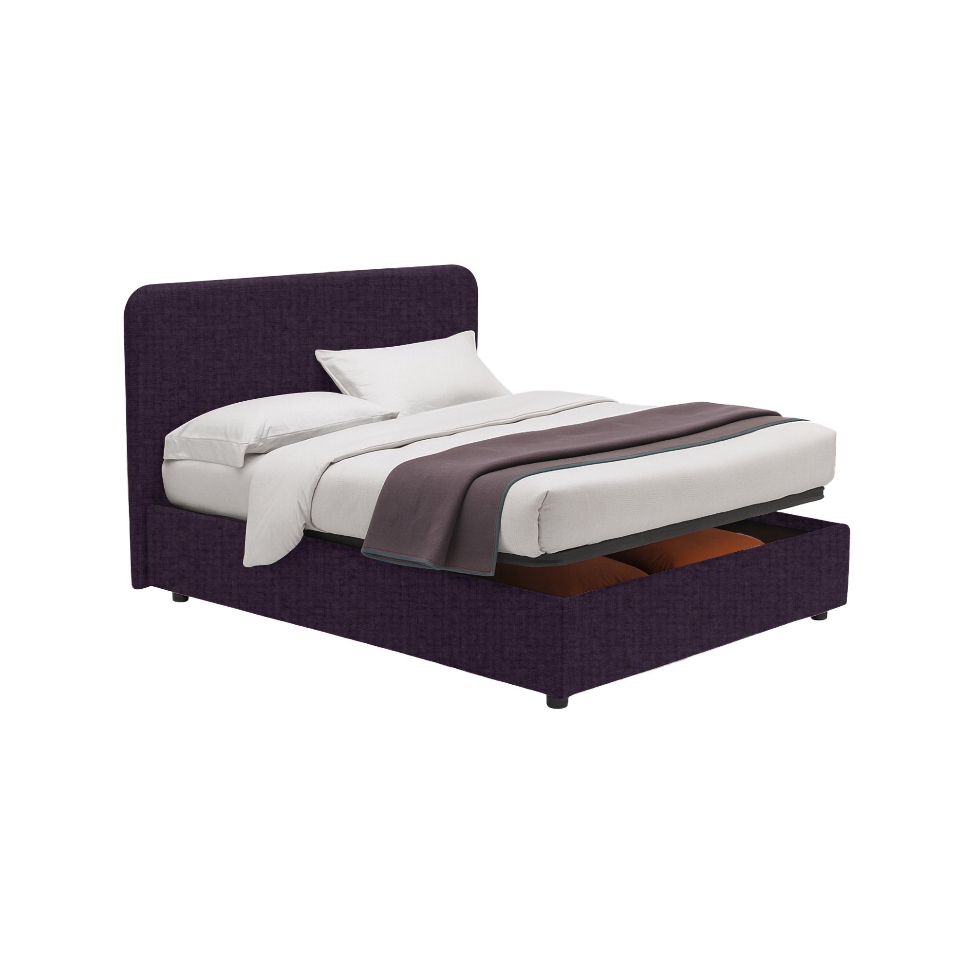 Telford, Letto Piazza e Mezza Sfoderabile Made in Italy, Viola