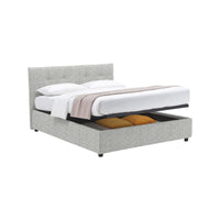 Preston, Letto Matrimoniale Sfoderabile Made in Italy, Grigio Chiaro