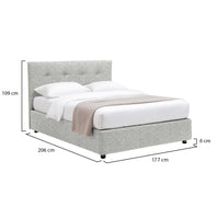 Preston, Letto Matrimoniale Sfoderabile Made in Italy, Grigio Chiaro