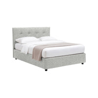 Preston, Letto Matrimoniale Sfoderabile Made in Italy, Grigio Chiaro