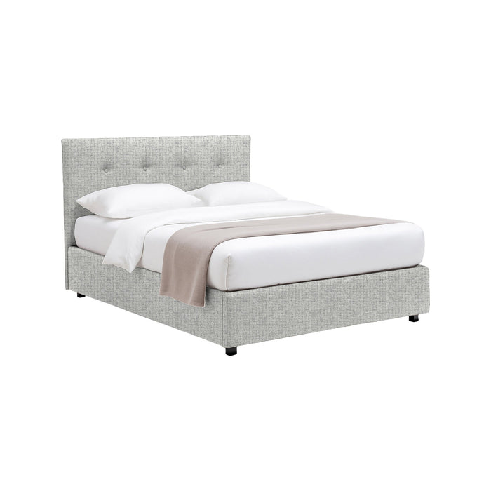 Preston, Letto Matrimoniale Sfoderabile Made in Italy, Grigio Chiaro