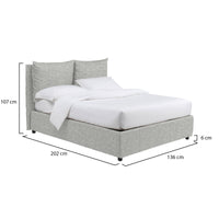 Falmouth, Letto Piazza e Mezza Sfoderabile Made in Italy, Grigio Chiaro