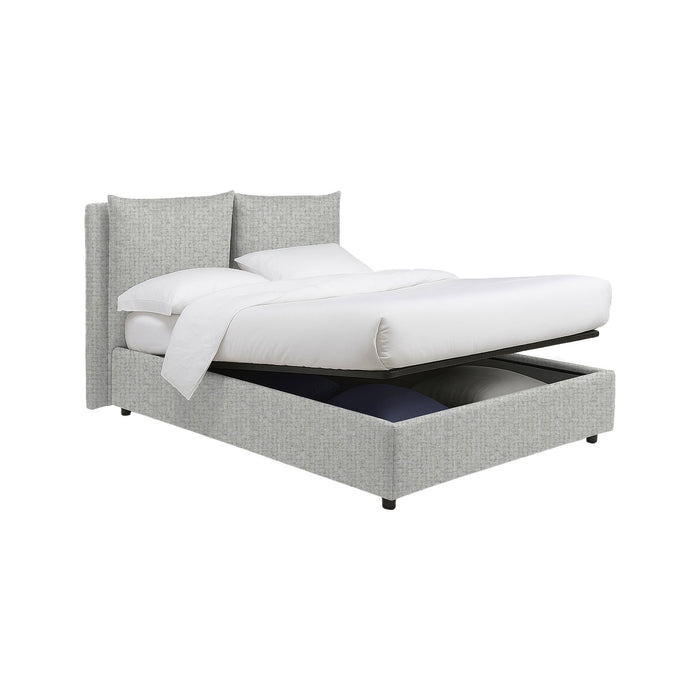 Liskeard, Letto Matrimoniale Sfoderabile Made in Italy, Grigio Chiaro