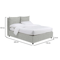 Liskeard, Letto Matrimoniale Sfoderabile Made in Italy, Grigio Chiaro