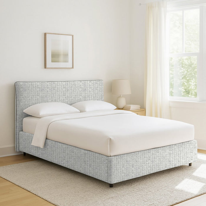 Crewe, Letto Matrimoniale Sfoderabile Made in Italy, Grigio Chiaro